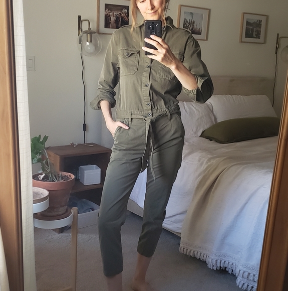 Current/Elliott Pants - Current/Elliott Mele Coverall‎ Jumpsuit in Khaki Green Agave size small/medium 1